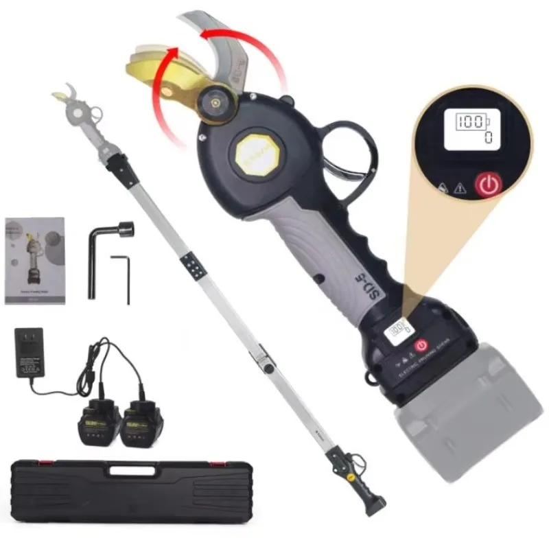 Custom Cordless Pruning Shears, 1.2'' Cutting Diameter Brushless Electric Pruner with Drop-Forged Alloy Steel Dual-Action Blades
Custom Cordless Pruning Shears, 1.2'' Cutting Diameter Brushless Electric Pruner with Drop-Forged Alloy Steel Dual-Action Blades