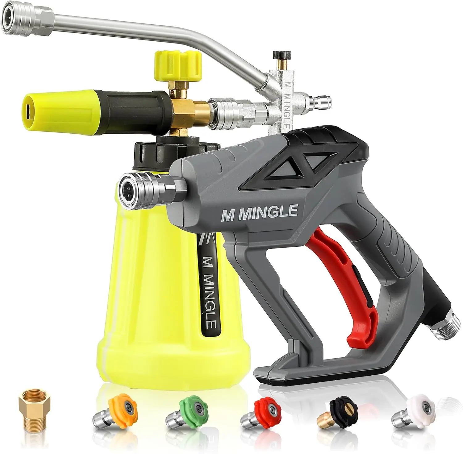 Пистолет для мойки высокого давления с комплектом пенной пушки, 5 насадок для чистки автомобилей и дома
Пистолет для мойки высокого давления с комплектом пенной пушки, 5 насадок для чистки автомобилей и дома