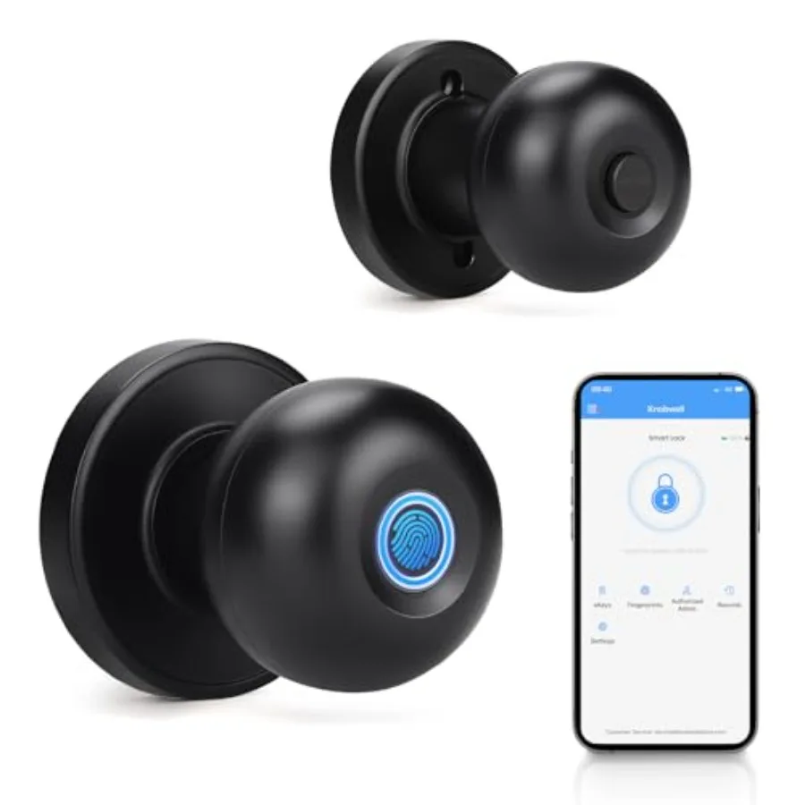 Smart Door Knob, Fingerprint Door Lock Smart Lock Biometric Door Lock Fingerprint Door knob with App Control, Keyless Entry Doo
Smart Door Knob, Fingerprint Door Lock Smart Lock Biometric Door Lock Fingerprint Door knob with App Control, Keyless Entry Doo