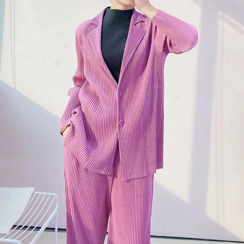 Womens blazers Coats Miyak Pleated Fashion Solid Long Sleeve Button Spring/Autumn High Street Large Size Jackets Tide
Womens blazers Coats Miyak Pleated Fashion Solid Long Sleeve Button Spring/Autumn High Street Large Size Jackets Tide