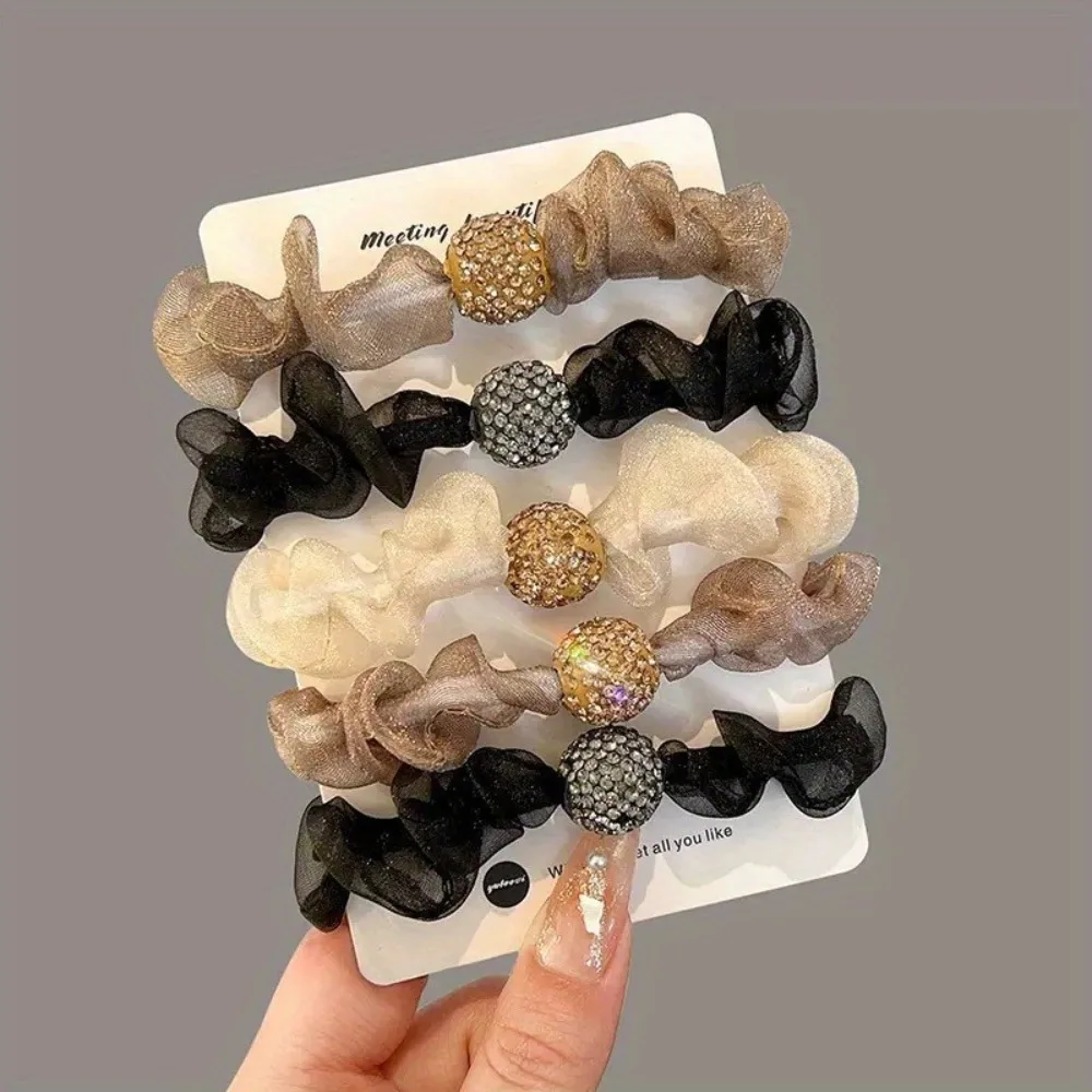5/10pcs Rhinestone Yarn Fashion Simple Ponytail Hair Band, Fashionable Way To Wear,Perfect Choice of Women's Dress Up Headwear
5/10pcs Rhinestone Yarn Fashion Simple Ponytail Hair Band, Fashionable Way To Wear,Perfect Choice of Women's Dress Up Headwear