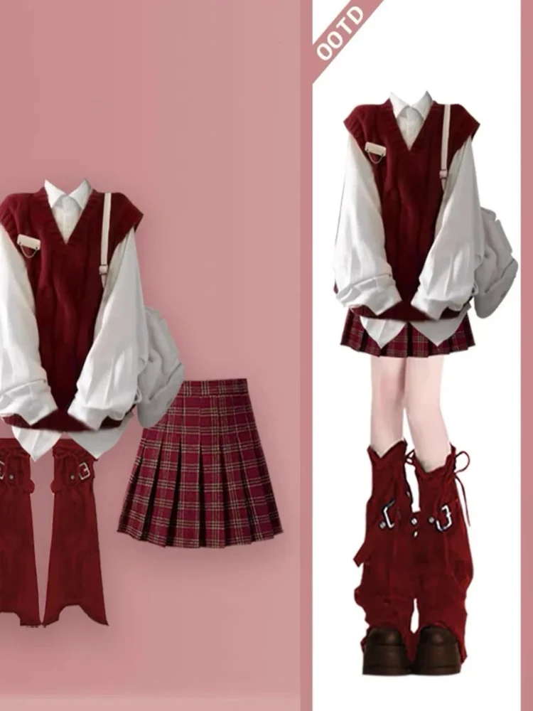 Miu Sle Red Tea College Wind Dr Set Женская мода Осень Зима Плиссированная юбка с высокой талией Футболка Комплект с воротником B...
Miu Sle Red Tea College Wind Dr Set Женская мода Осень Зима Плиссированная юбка с высокой талией Футболка Комплект с воротником B...