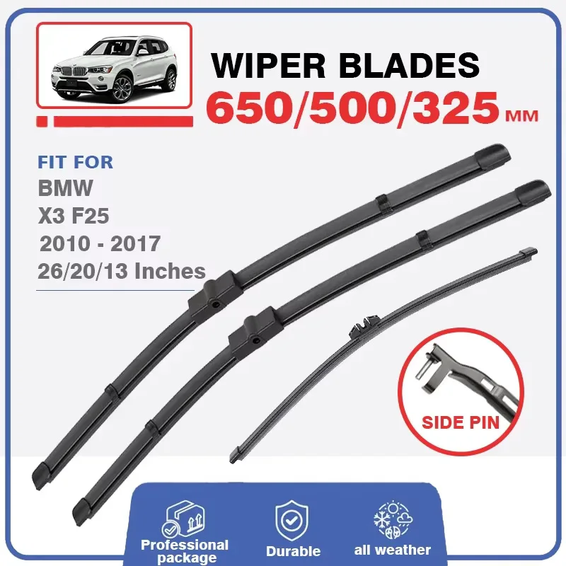 Front Rear Wiper Blade Set For BMW X3 F25 2010~2017 2015 2011 2016 2012 Windscreen Windshield Window 26"+20"+13" Car Accessories
Front Rear Wiper Blade Set For BMW X3 F25 2010~2017 2015 2011 2016 2012 Windscreen Windshield Window 26"+20"+13" Car Accessories