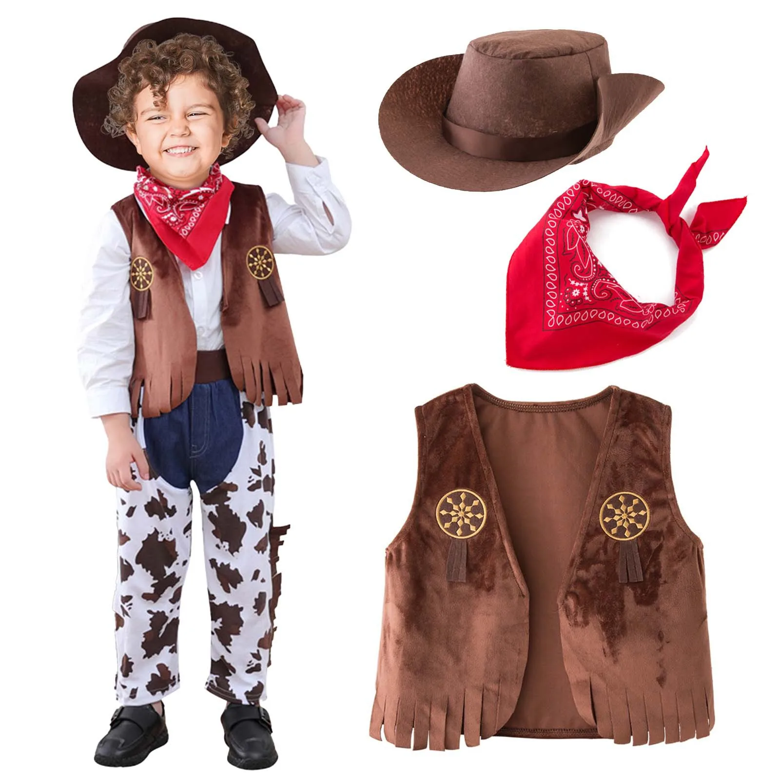 Cosplay Western Cowboy Costume for Kids Halloween Costumes Children'S Holiday Jacket Pants Boys Babies Performance Clothing Set
Cosplay Western Cowboy Costume for Kids Halloween Costumes Children'S Holiday Jacket Pants Boys Babies Performance Clothing Set