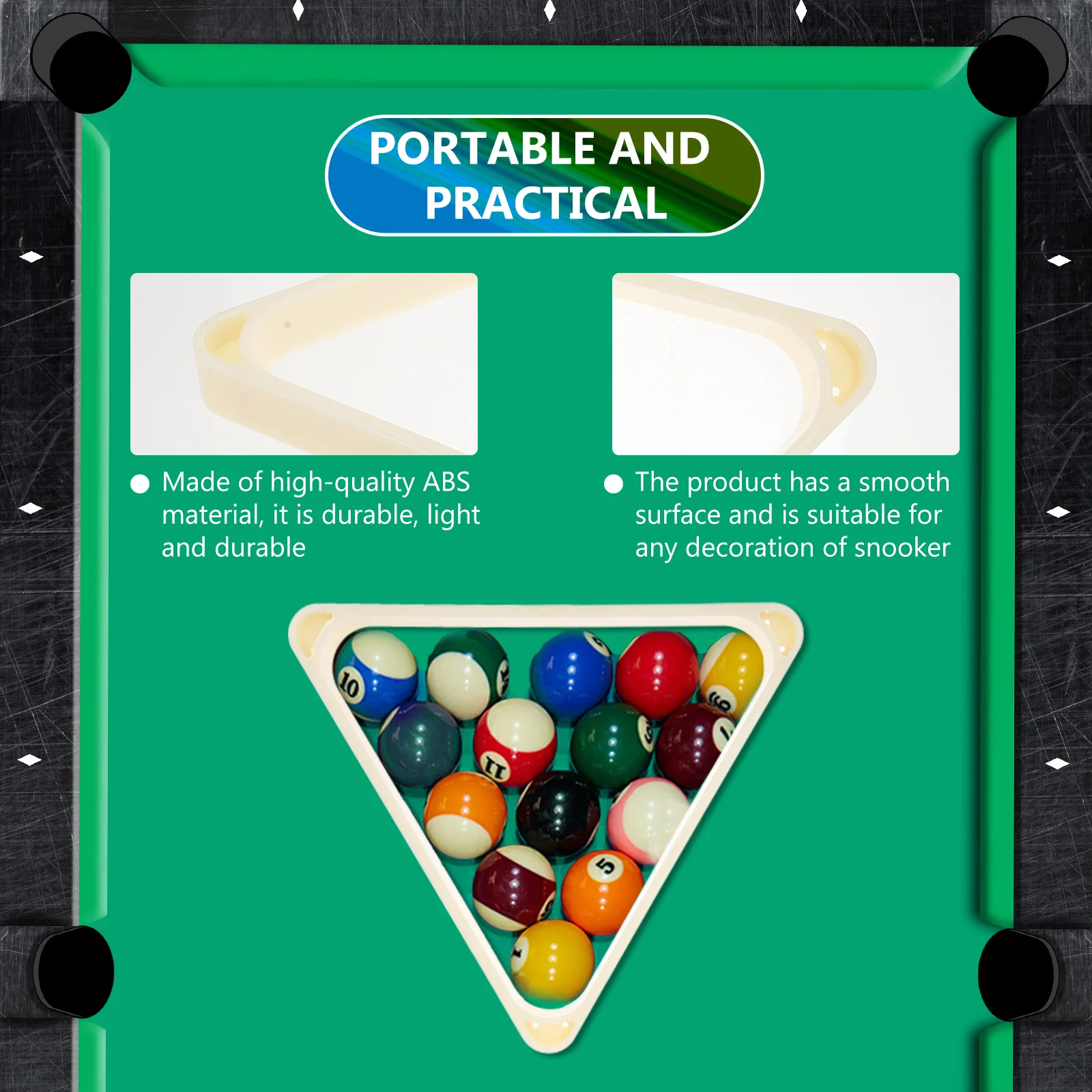 Table Pool Balls Rack Billiard Wood Playing Tool Triangle Frame Accessory ABS Game
Table Pool Balls Rack Billiard Wood Playing Tool Triangle Frame Accessory ABS Game