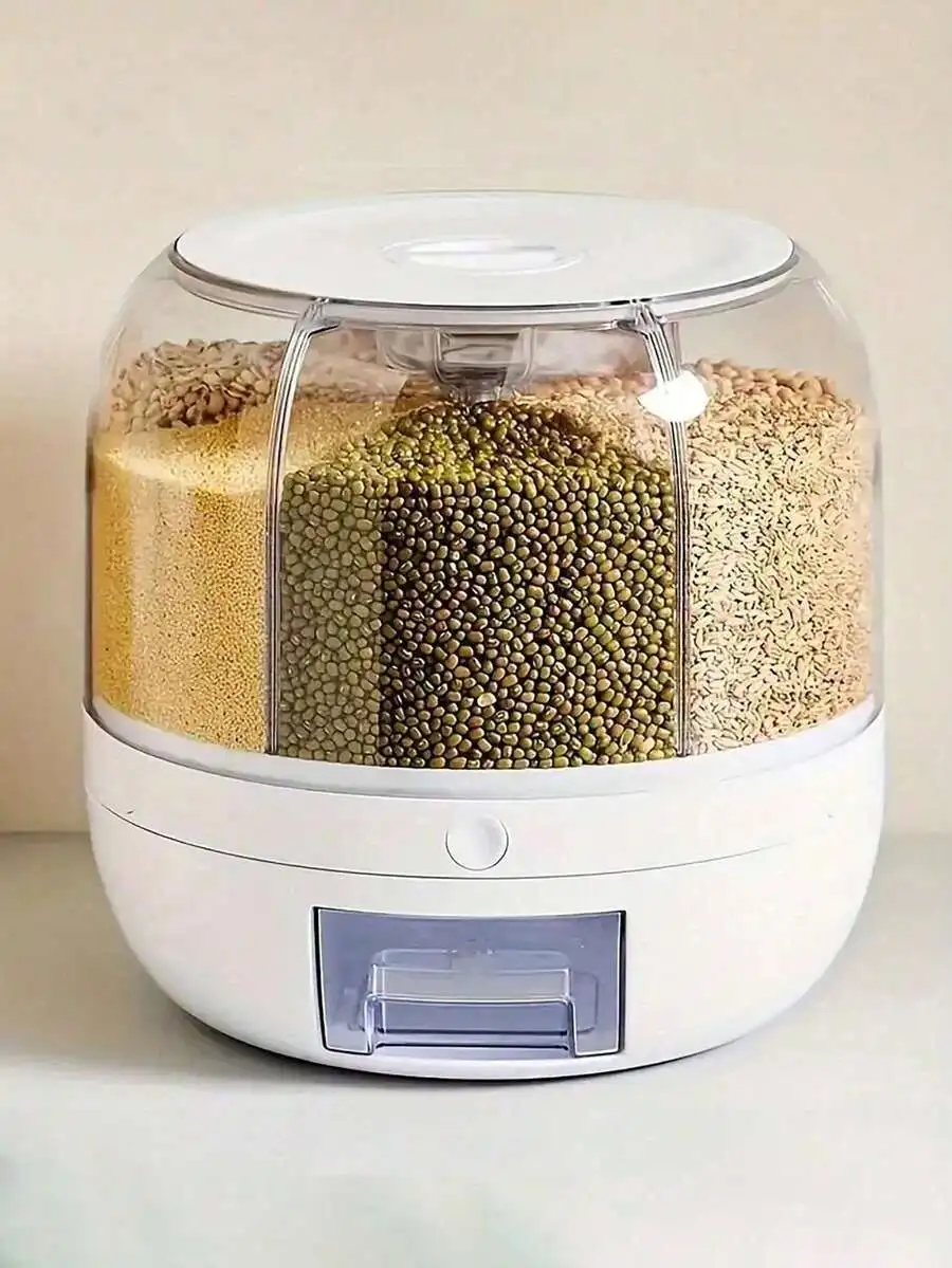 1PC Rice Dispensers, Grain Dispensers, Food Dispensers, 360° Rotating Grain Storage Boxes, Suitable For Storing Small Grains, Beans And Rice Or Pet Food In The Kitchen
1PC Rice Dispensers, Grain Dispensers, Food Dispensers, 360° Rotating Grain Storage Boxes, Suitable For Storing Small Grains, Beans And Rice Or Pet Food In The Kitchen