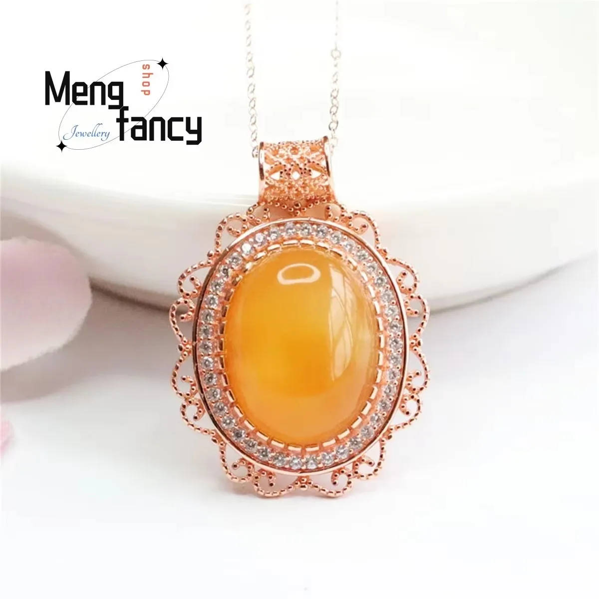 Natural S925 Silver Inlaid Brown Red Full Honey Wax Amber Necklace Simple Elegant Personalized Fashion Exquisite Luxury Jewelry
Natural S925 Silver Inlaid Brown Red Full Honey Wax Amber Necklace Simple Elegant Personalized Fashion Exquisite Luxury Jewelry