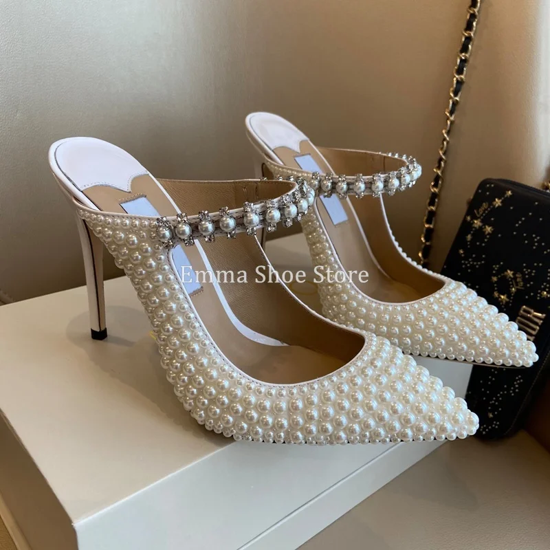 2024 Summer Pointed Toe Genuine Leather Handmade Pumps Slip On Super High Heel Pearl Sandals One Strap Stiletto Women Sandals
2024 Summer Pointed Toe Genuine Leather Handmade Pumps Slip On Super High Heel Pearl Sandals One Strap Stiletto Women Sandals