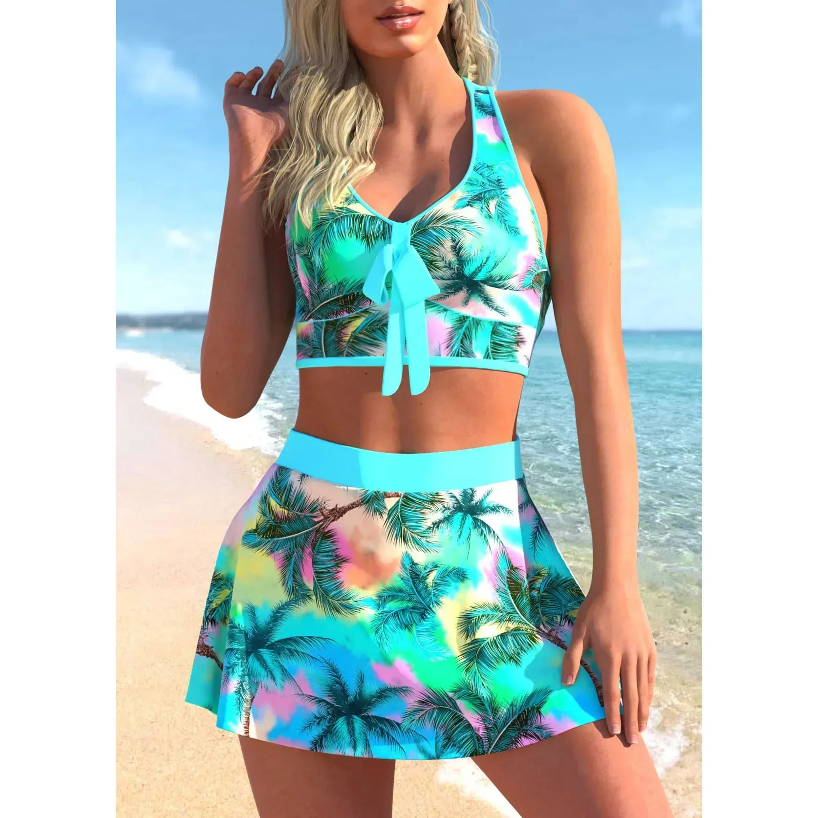 Summer Beach Fashion Design Women's Bikini Two Piece Set Green Coconut Tree Print Beach New Swimwear S-6XL
Summer Beach Fashion Design Women's Bikini Two Piece Set Green Coconut Tree Print Beach New Swimwear S-6XL