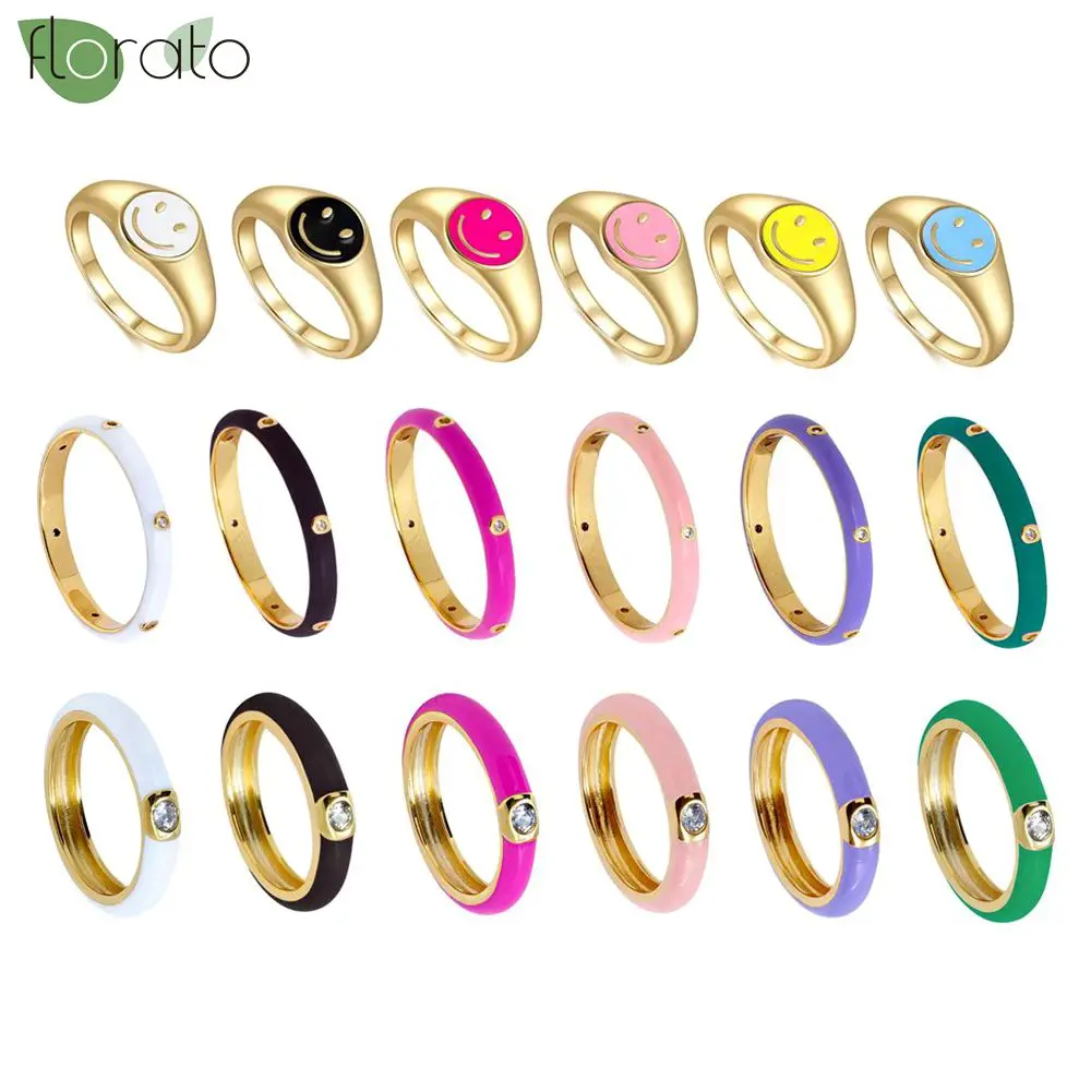 Gold Plated Colorful Enamel Cute Gold Rings for Women Summer Hot Sale Rings Fashion Girls Party Jewelry Birthday Gift
Gold Plated Colorful Enamel Cute Gold Rings for Women Summer Hot Sale Rings Fashion Girls Party Jewelry Birthday Gift