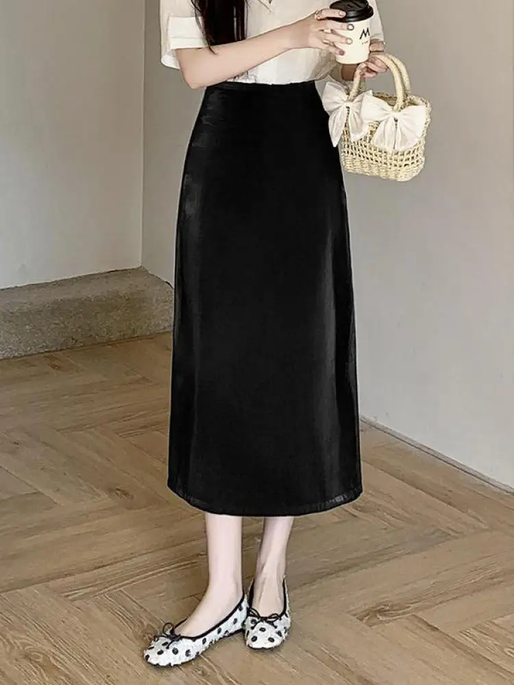 Spring Summer Korean Fashion Black Elegant Office Long Skirts For Women Red High Waisted Holiday Straight Half Skirt Simplicity
Spring Summer Korean Fashion Black Elegant Office Long Skirts For Women Red High Waisted Holiday Straight Half Skirt Simplicity