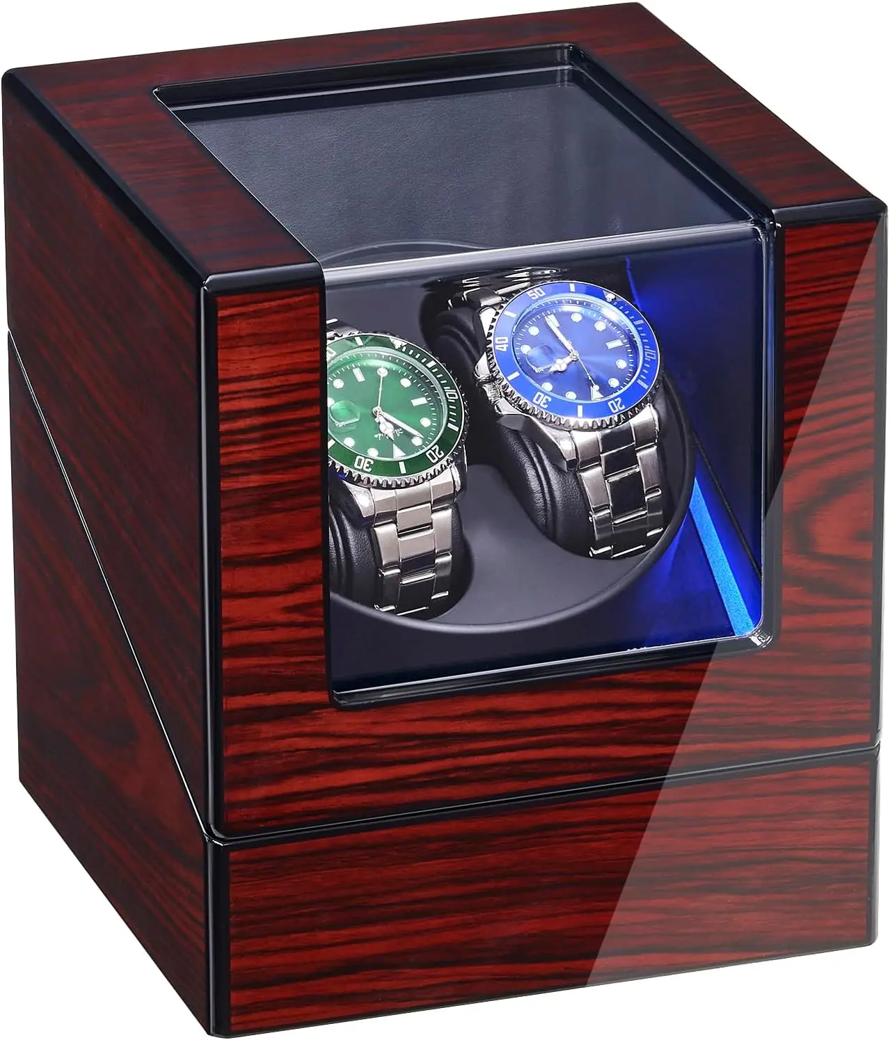 Double Watch Winder for Automatic Watches, Quiet Motor, Flexible Pillows, LED Backlight, Wooden, 5 Modes, Battery or Type-C
Double Watch Winder for Automatic Watches, Quiet Motor, Flexible Pillows, LED Backlight, Wooden, 5 Modes, Battery or Type-C