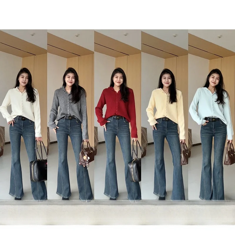 Zhang a Xing Knitted Hoodie Fce Lined Denim Jeans Casual Sle Women's Faion Set Autumn Winter Long Sve Button up
Zhang a Xing Knitted Hoodie Fce Lined Denim Jeans Casual Sle Women's Faion Set Autumn Winter Long Sve Button up