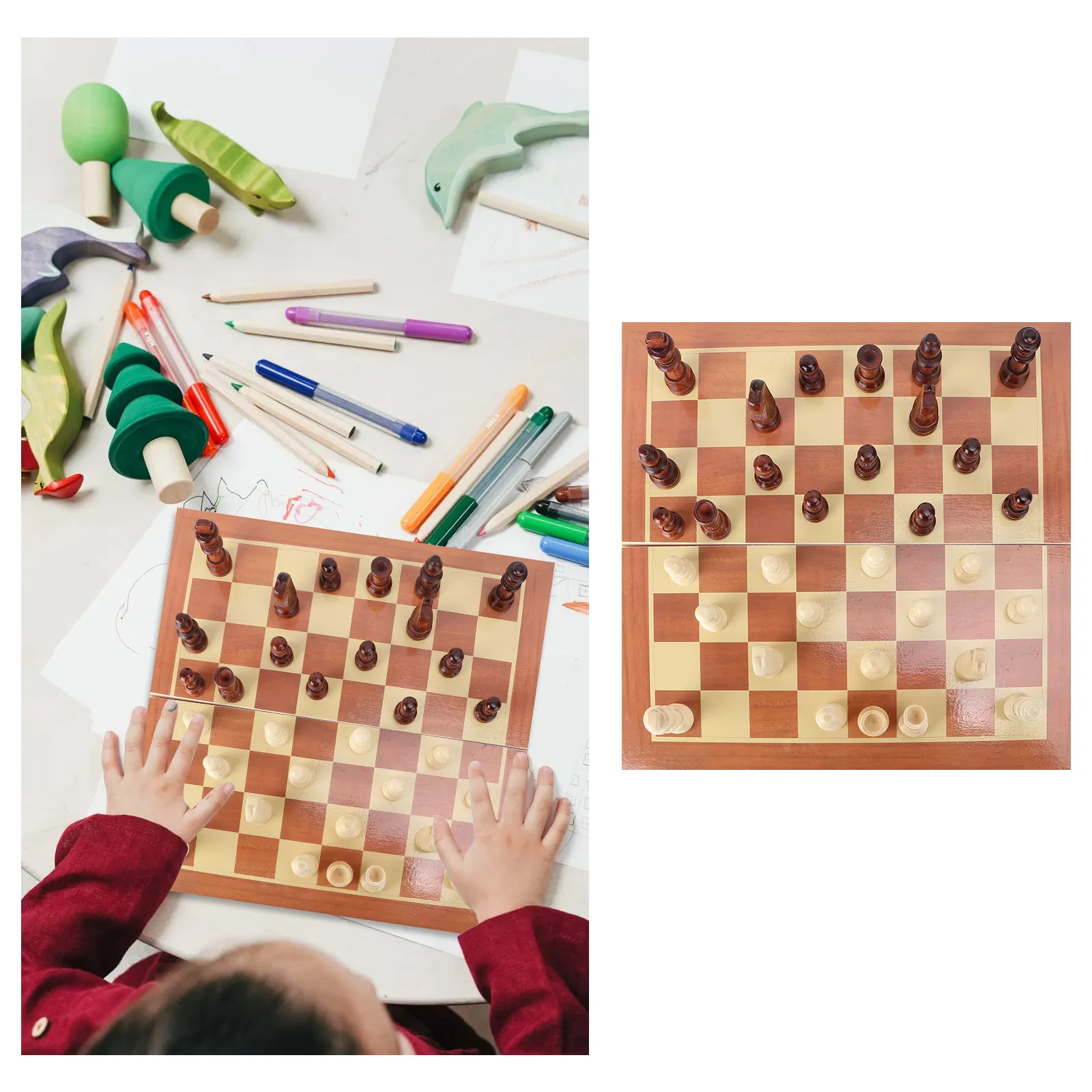 Premium Folding Wooden Chess Set Basswood Walnut Veneer Board with Smooth Crafted Pieces Portable for Travel Home Office School
Premium Folding Wooden Chess Set Basswood Walnut Veneer Board with Smooth Crafted Pieces Portable for Travel Home Office School