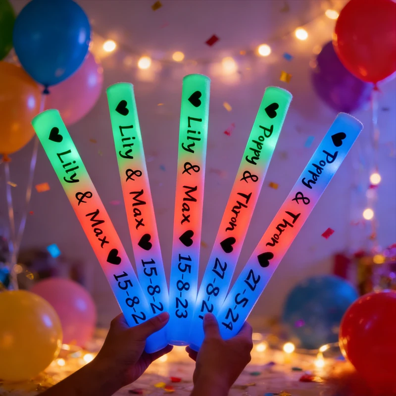 30 шт. настраиваемых RGB LED светящихся палочек из пенопласта оптом, разноцветные LED светящиеся трубки для вечеринок, свадеб, дней рождения, светящиеся в темноте, товары для праздников
30 шт. настраиваемых RGB LED светящихся палочек из пенопласта оптом, разноцветные LED светящиеся трубки для вечеринок, свадеб, дней рождения, светящиеся в темноте, товары для праздников