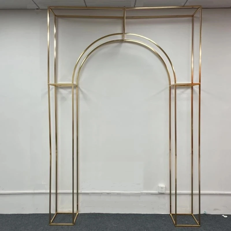 Shiny Gold Wedding Arch Frame Backdrop Stand Flower Decoration Gold Plated Cuboid Frame Wedding party Background Props
Shiny Gold Wedding Arch Frame Backdrop Stand Flower Decoration Gold Plated Cuboid Frame Wedding party Background Props