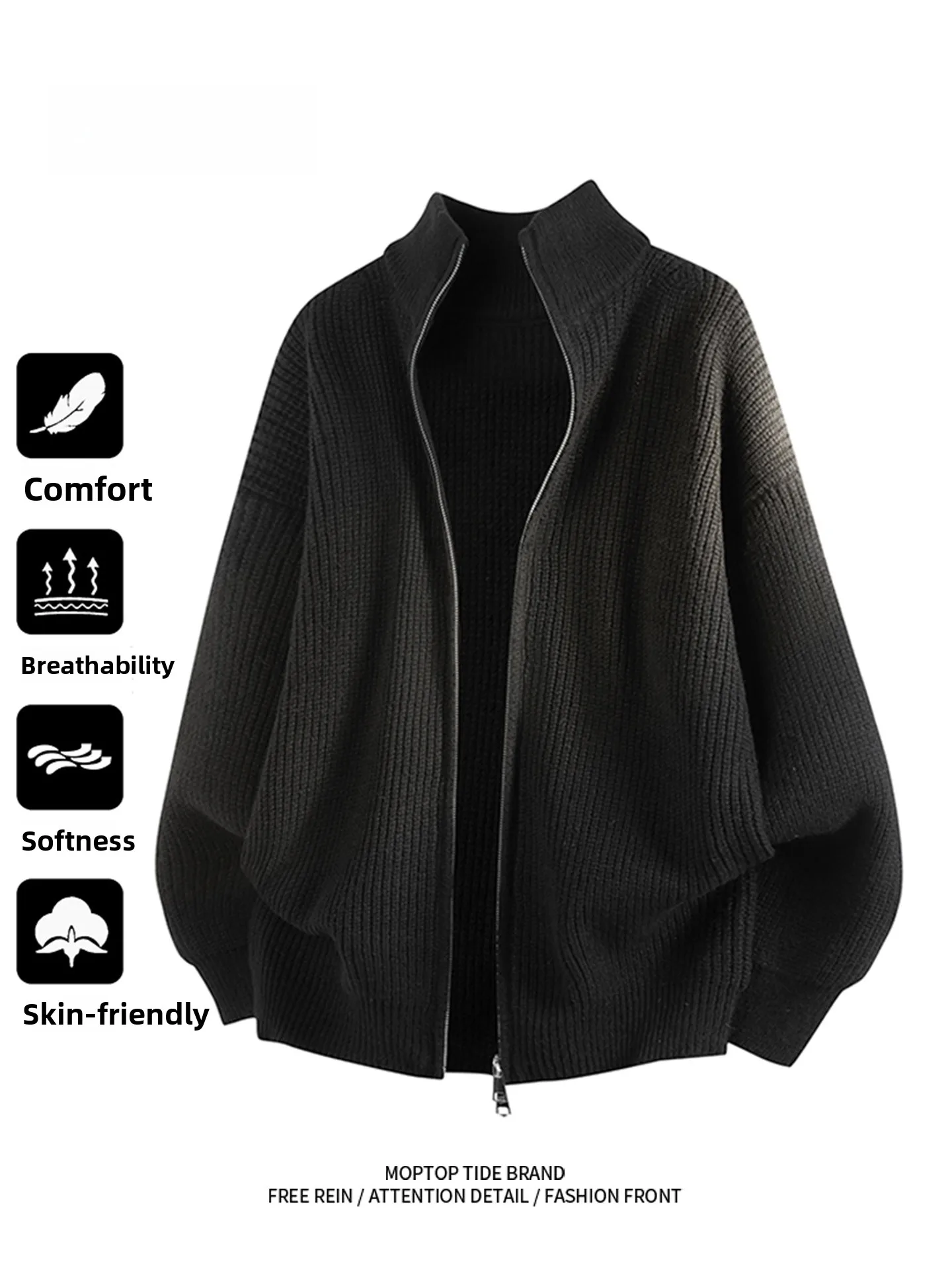 MMOPTOP Men's American Sle Zipper Sweater Bla Loose Knitted Coat Warm Outerwear Spring Faion Casual Thiened Polyester...
MMOPTOP Men's American Sle Zipper Sweater Bla Loose Knitted Coat Warm Outerwear Spring Faion Casual Thiened Polyester...