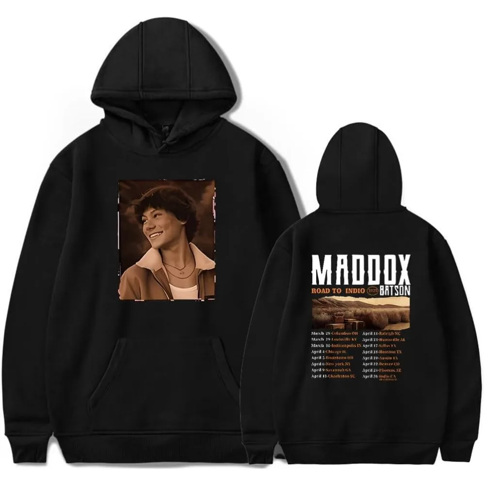 Maddox Batson Road to Indio Tour 2025 Merch Hoodie Women Men Long Sleeve Sweatshirt Fashion Pullover Clothes
Maddox Batson Road to Indio Tour 2025 Merch Hoodie Women Men Long Sleeve Sweatshirt Fashion Pullover Clothes