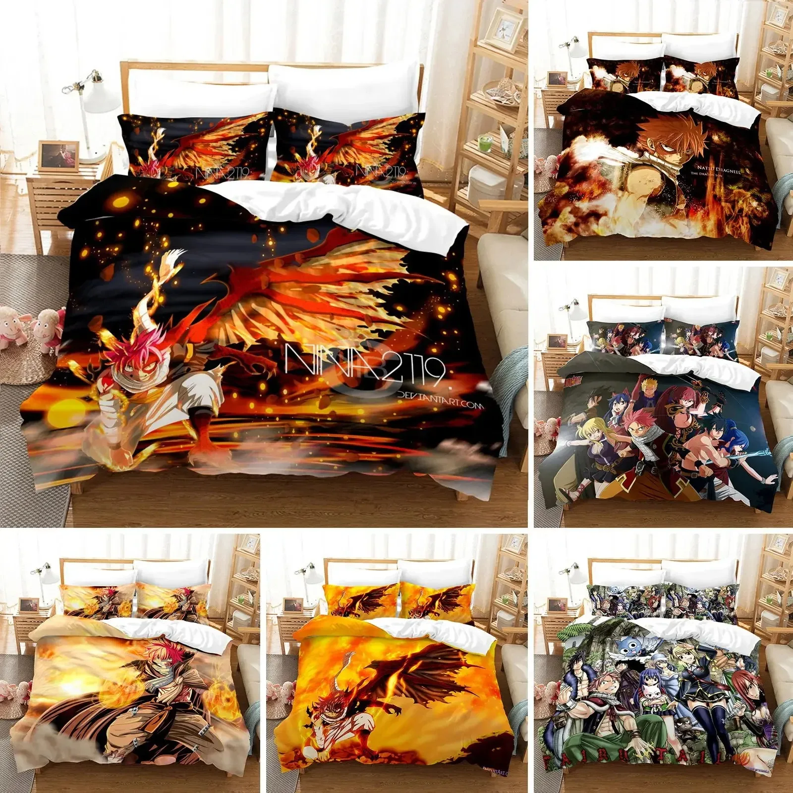 Anime Fairy Tail Natsu Bedding Set Duvet Cover Bedroom Comforter Covers Single Twin King Size Quilt Cover Home Textile
Anime Fairy Tail Natsu Bedding Set Duvet Cover Bedroom Comforter Covers Single Twin King Size Quilt Cover Home Textile