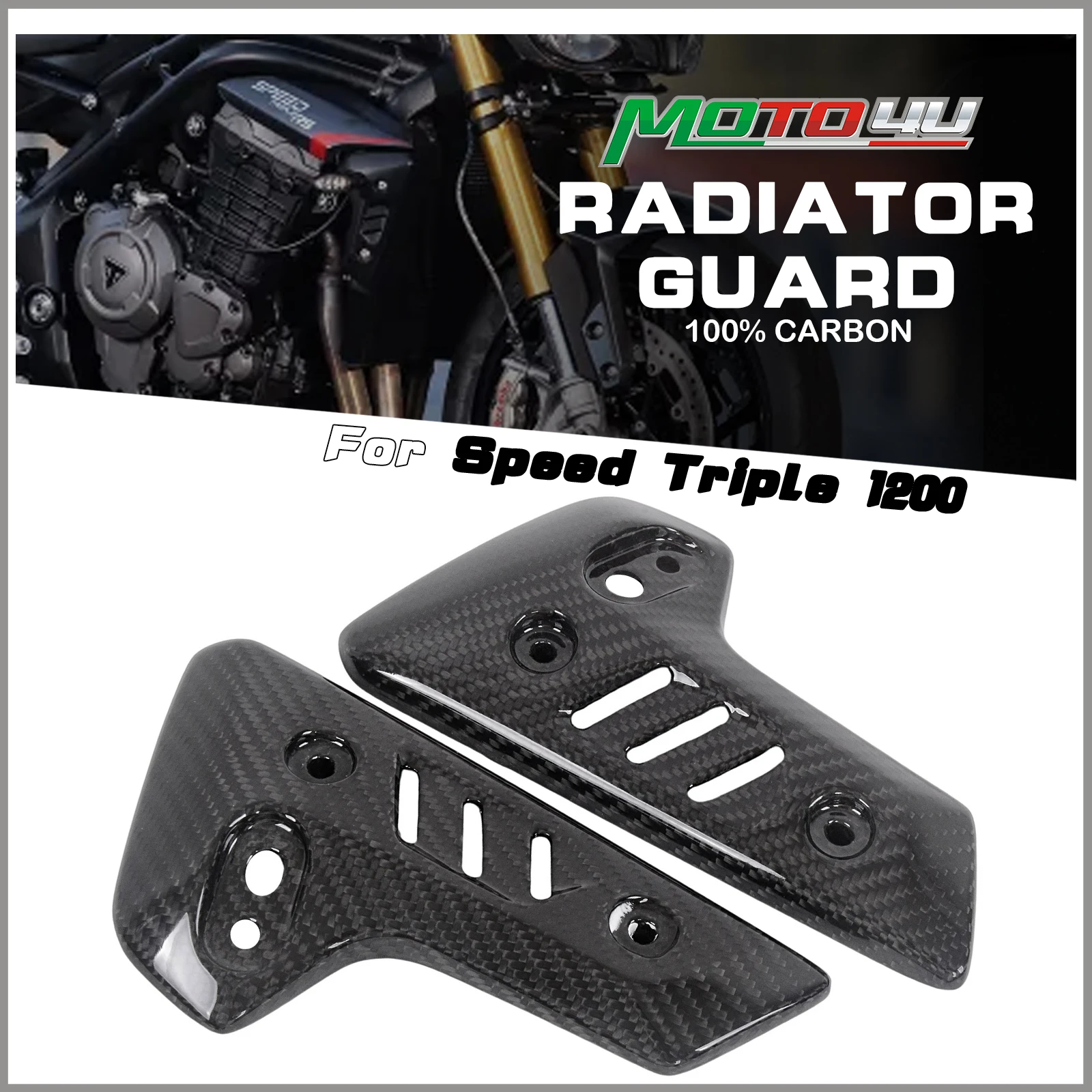 For Triumph Speed Triple 1200 2021 2022 100% Carbon Fiber Radiator Guard Radiator End Plates Side Cover Motorcycle Modification
For Triumph Speed Triple 1200 2021 2022 100% Carbon Fiber Radiator Guard Radiator End Plates Side Cover Motorcycle Modification