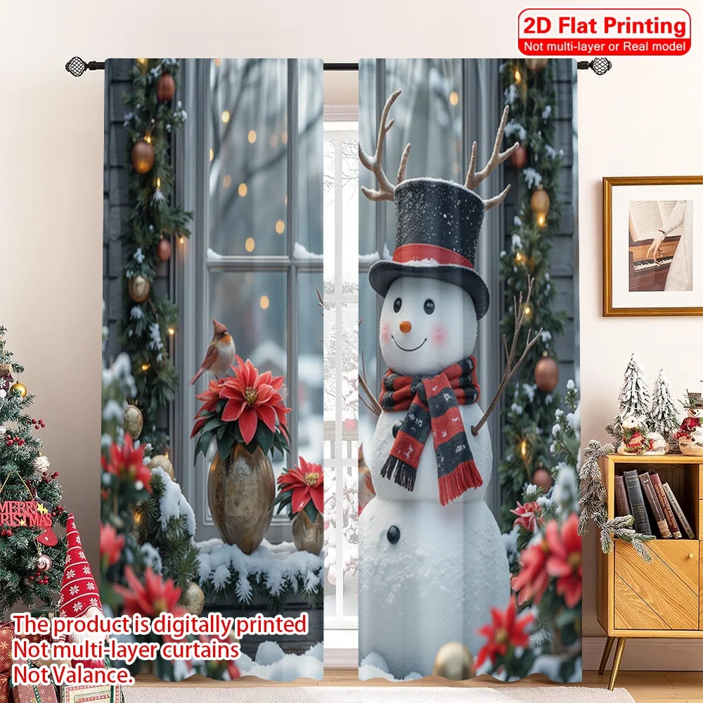 2pcs 2D flat printing Christmas Party Curtain Happy Snowman Festive Polyester Without Electricity Family Party Use for Holiday
2pcs 2D flat printing Christmas Party Curtain Happy Snowman Festive Polyester Without Electricity Family Party Use for Holiday