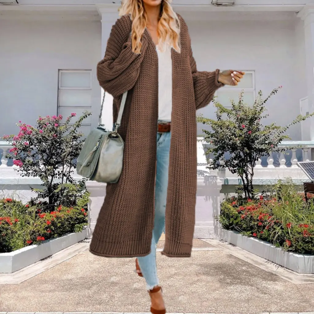 Women's Long Knitted Cardigan Outerwear Autumn Winter Casual Style Solid Color Fashion Trend
Women's Long Knitted Cardigan Outerwear Autumn Winter Casual Style Solid Color Fashion Trend