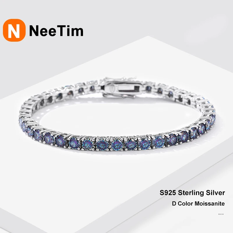 NeeTim Rainbow Colorful Moissanite Tennis Bracelet s925 Sterling Silver with White Gold Plated with GRA Bracelets for Women Man
NeeTim Rainbow Colorful Moissanite Tennis Bracelet s925 Sterling Silver with White Gold Plated with GRA Bracelets for Women Man