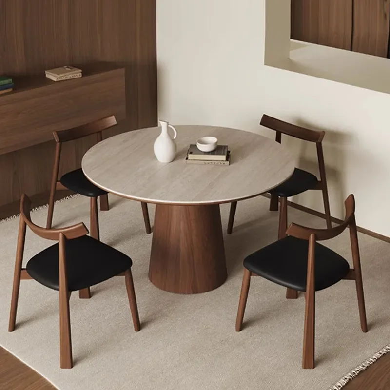 Medieval travertine rock slab household dining table New living room Multifunctional round dining table
Medieval travertine rock slab household dining table New living room Multifunctional round dining table