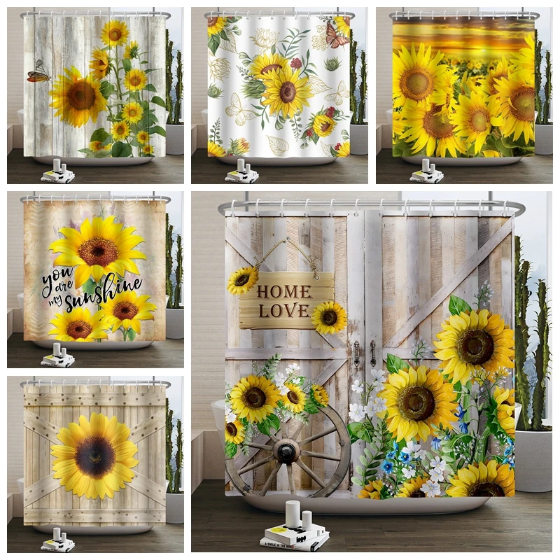 Retro Sunflower Shower Curtain Vintage Wood Butterfly Floral Bathroom Curtain Waterfroof Fabric Washable Bathtub Screen 180x240
Retro Sunflower Shower Curtain Vintage Wood Butterfly Floral Bathroom Curtain Waterfroof Fabric Washable Bathtub Screen 180x240