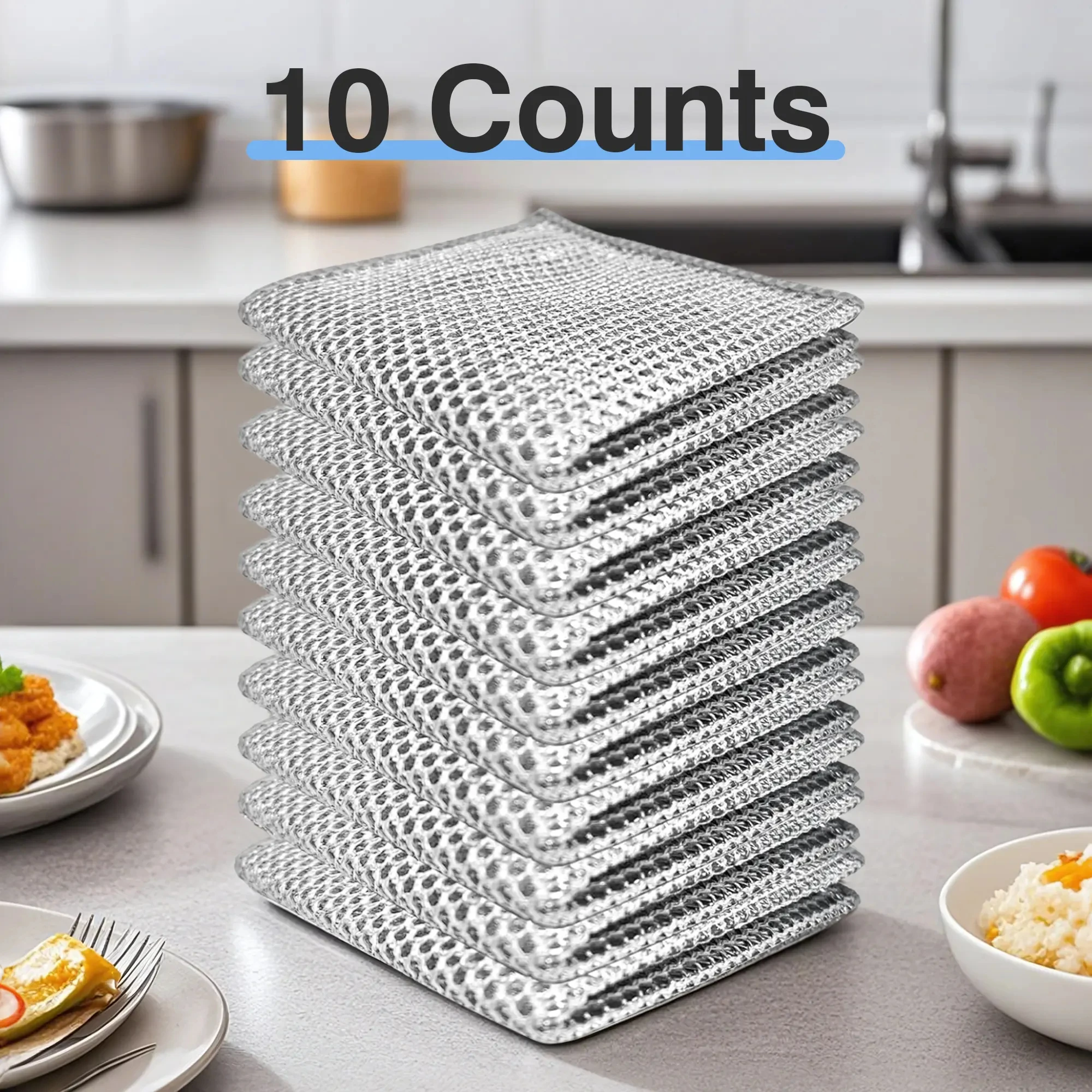 5/10/15Pcs Thickened Steel Wire Mesh Dish Cloths - Non-Scratch Double Layer Kitchen Cleaning Rags & Pot Scrubbers
5/10/15Pcs Thickened Steel Wire Mesh Dish Cloths - Non-Scratch Double Layer Kitchen Cleaning Rags & Pot Scrubbers