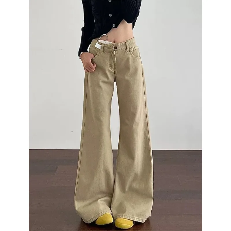 Khaki Style High Waisted Women's Jeans Retro Loose Wide Leg Floor Length Pants Fashionable Versatile Casual Flared Pants New
Khaki Style High Waisted Women's Jeans Retro Loose Wide Leg Floor Length Pants Fashionable Versatile Casual Flared Pants New
