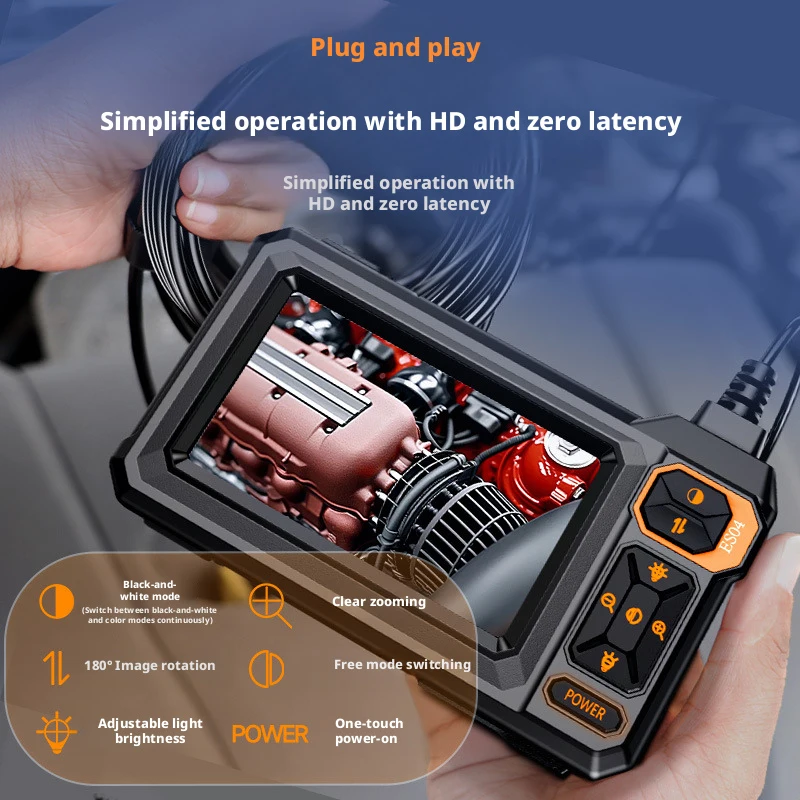 Endoscope Camera for Auto Repair, Industrial Inspection Probe with HD Lens, Waterproof Flexible Cable for Engine Pipeline Sewer
Endoscope Camera for Auto Repair, Industrial Inspection Probe with HD Lens, Waterproof Flexible Cable for Engine Pipeline Sewer