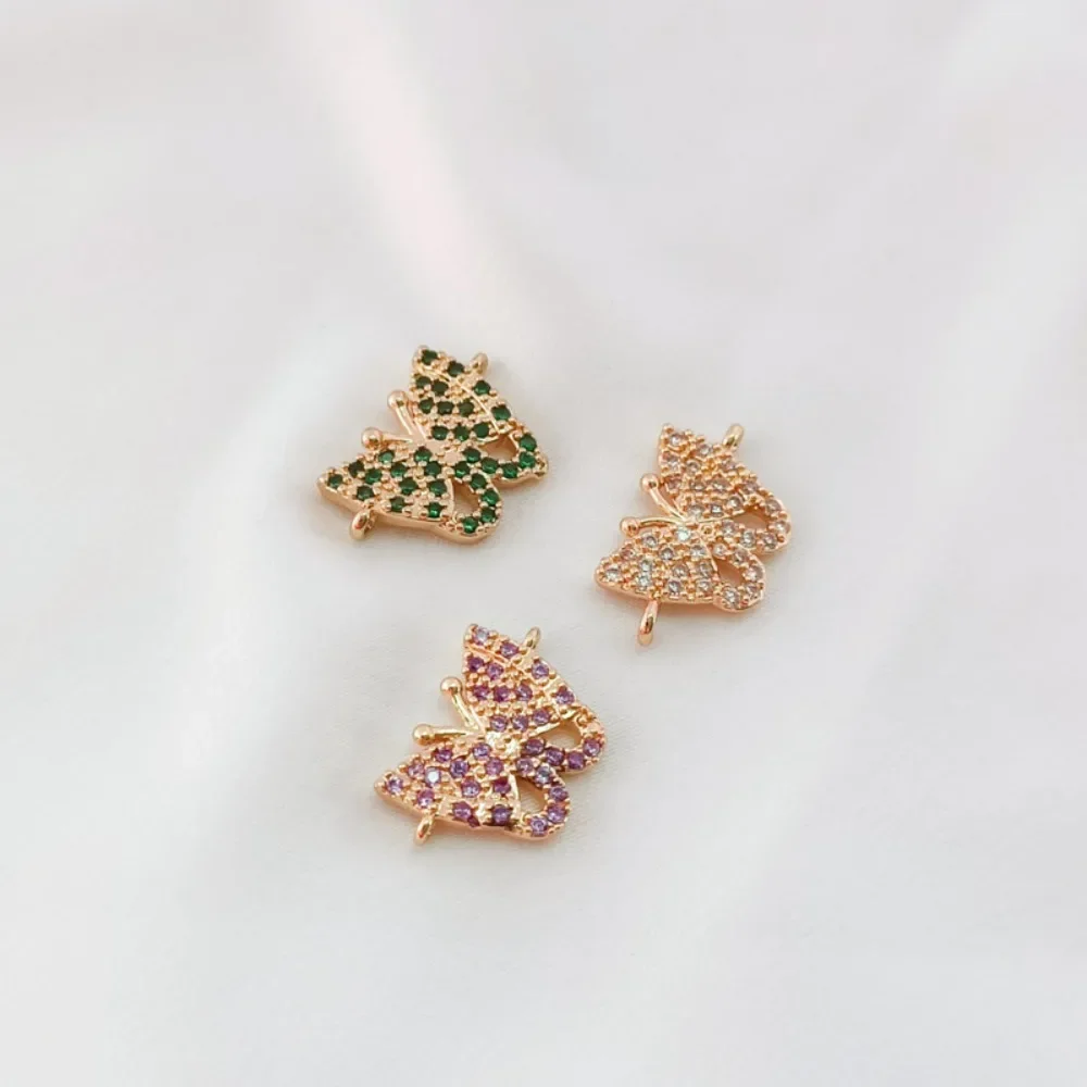 14K Gold-plated and Inlaid Zirconium Small Butterfly Double Pendant Bracelet Necklace Link Accessory, DIY Handmade Jewelry
14K Gold-plated and Inlaid Zirconium Small Butterfly Double Pendant Bracelet Necklace Link Accessory, DIY Handmade Jewelry