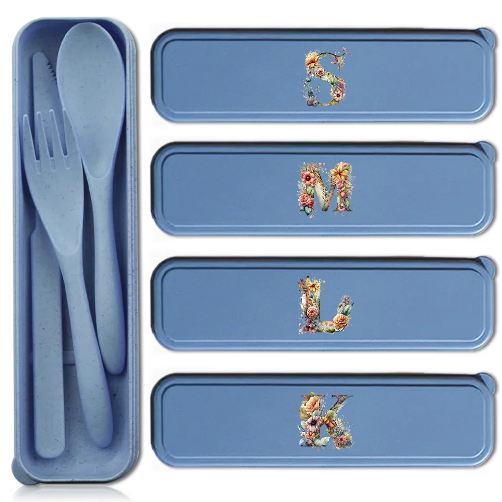 3Pcs Portable Travel Cutlery Set Wheat Straw Knife Fork Spoon With Storage Box For Outdoor Camping Floral Letter Pattern
3Pcs Portable Travel Cutlery Set Wheat Straw Knife Fork Spoon With Storage Box For Outdoor Camping Floral Letter Pattern