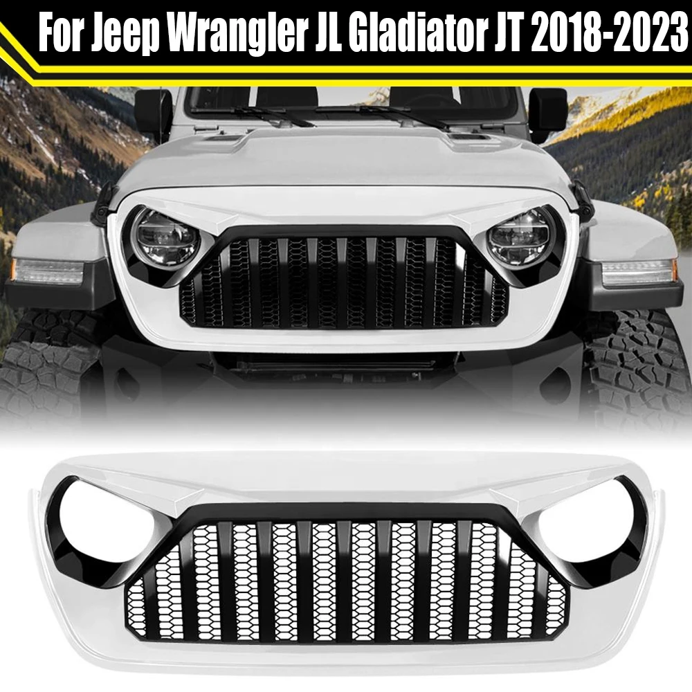 White&Black Front Grille For Jeep Wrangler JL Gladiator JT 2018-2023 Front Bumper Mesh Cover Racing Grills Upper Guard Grid
White&Black Front Grille For Jeep Wrangler JL Gladiator JT 2018-2023 Front Bumper Mesh Cover Racing Grills Upper Guard Grid