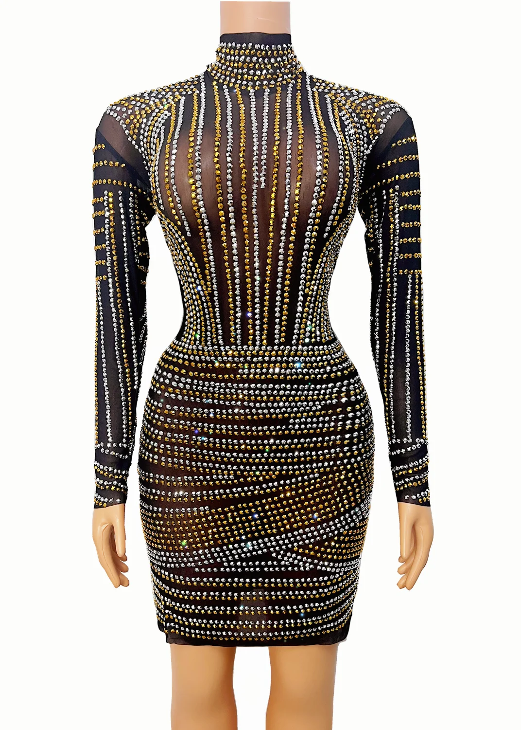Flashing Silver Gold Rhinestones Black Transparent Dress Prom Party Birthday Celebrate Outfit Evening Dancer Singer Costume
Flashing Silver Gold Rhinestones Black Transparent Dress Prom Party Birthday Celebrate Outfit Evening Dancer Singer Costume