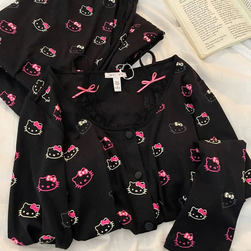 25 New Sanrio Hello Kitty Kawaii Sweet Lace Spring & Autumn Sleepwear Women's Long Sleeve Long Pants Sexy Home Set Girls Gifts
25 New Sanrio Hello Kitty Kawaii Sweet Lace Spring & Autumn Sleepwear Women's Long Sleeve Long Pants Sexy Home Set Girls Gifts
