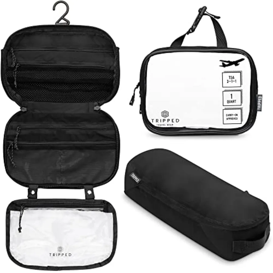 Toiletry Bag Kit Set: Hanging Travel Toiletry Bag + 311 TSA Cosmetic Liquid Bag + Ultralight Accessory Organizer Pouch
Toiletry Bag Kit Set: Hanging Travel Toiletry Bag + 311 TSA Cosmetic Liquid Bag + Ultralight Accessory Organizer Pouch