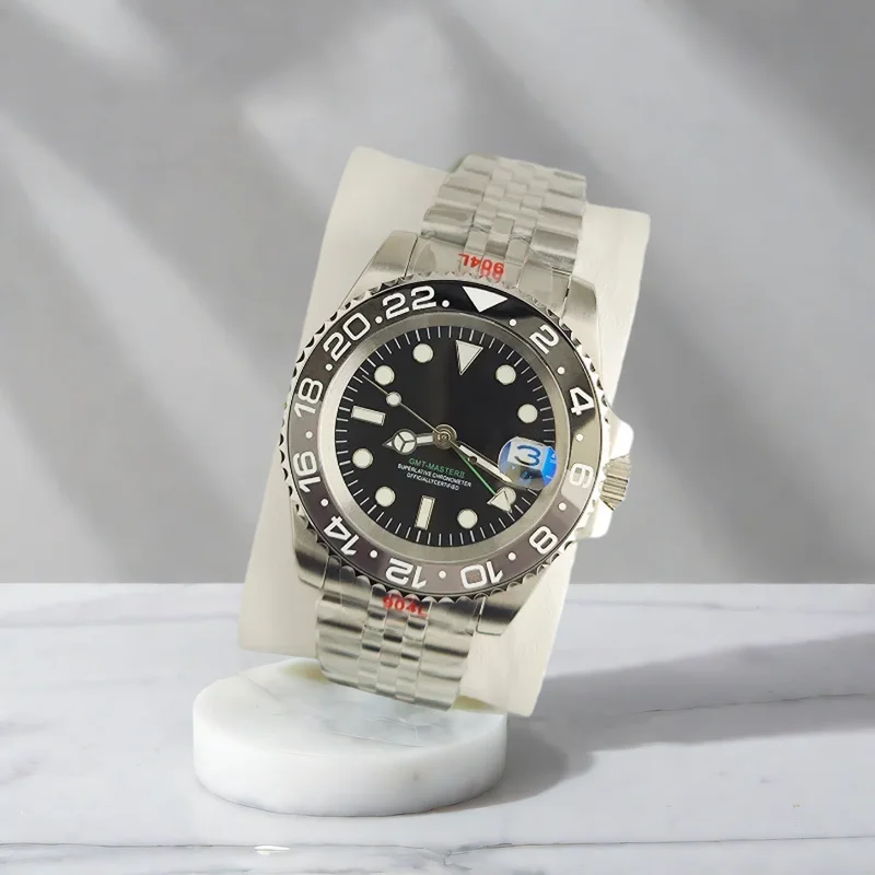 GMT Watches Men's Luxury Automatic Mechanical Wristwatch Sapphire Glass 40MM Stainless Steel Waterproof Watch
GMT Watches Men's Luxury Automatic Mechanical Wristwatch Sapphire Glass 40MM Stainless Steel Waterproof Watch