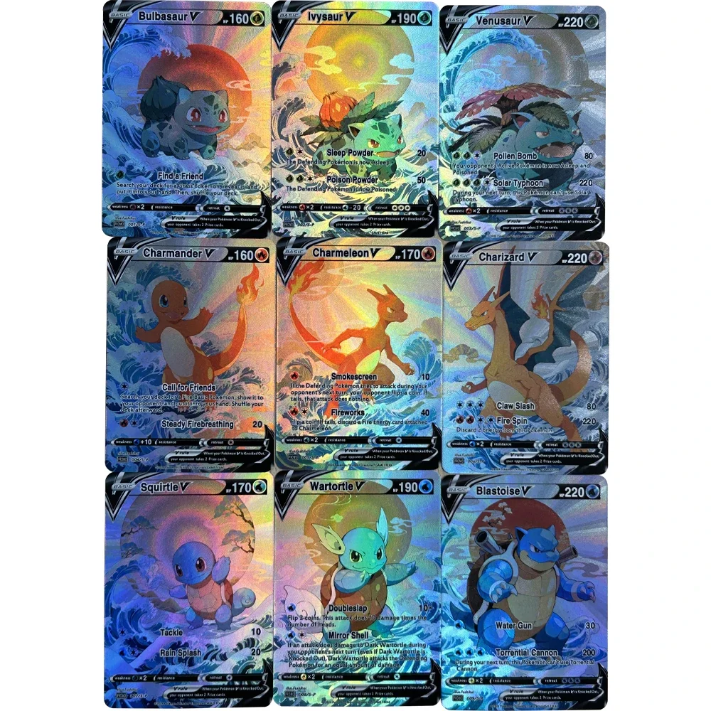 9 шт./компл. DIY аниме PTCG коллекционная карта английский Charizard Charmeleon Ivysaur Venusaur Squirtle преломляющие флэш-карты подарок ребенку
9 шт./компл. DIY аниме PTCG коллекционная карта английский Charizard Charmeleon Ivysaur Venusaur Squirtle преломляющие флэш-карты подарок ребенку