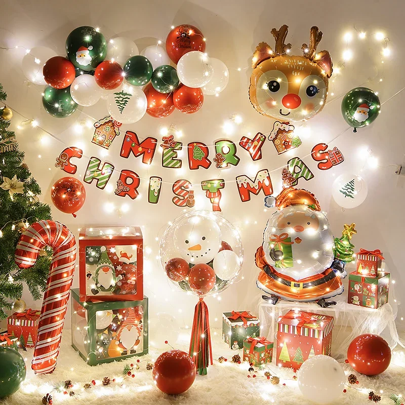 New Year Christmas decoration background wall balloon set photo props shop window children's room atmosphere scene layout
New Year Christmas decoration background wall balloon set photo props shop window children's room atmosphere scene layout