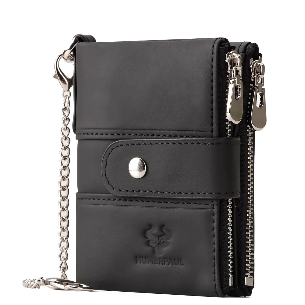 Men's double folding wallet, solid color zipper bag, cowhide-made short wallet, multi-card credit card bag
Men's double folding wallet, solid color zipper bag, cowhide-made short wallet, multi-card credit card bag