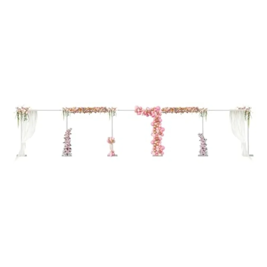 Wedding Arch Backdrop Stand for outdoor events, aluminum alloy frame, silver, telescopic adjustable height 10ft x 50ft with 6 s
Wedding Arch Backdrop Stand for outdoor events, aluminum alloy frame, silver, telescopic adjustable height 10ft x 50ft with 6 s