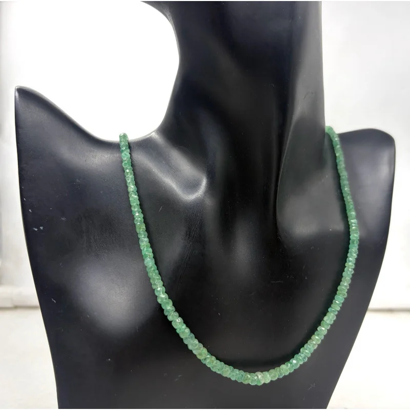 Emerald Beaded Necklace 20” Round Faceted 4–5mm Sterling Silver
Emerald Beaded Necklace 20” Round Faceted 4–5mm Sterling Silver