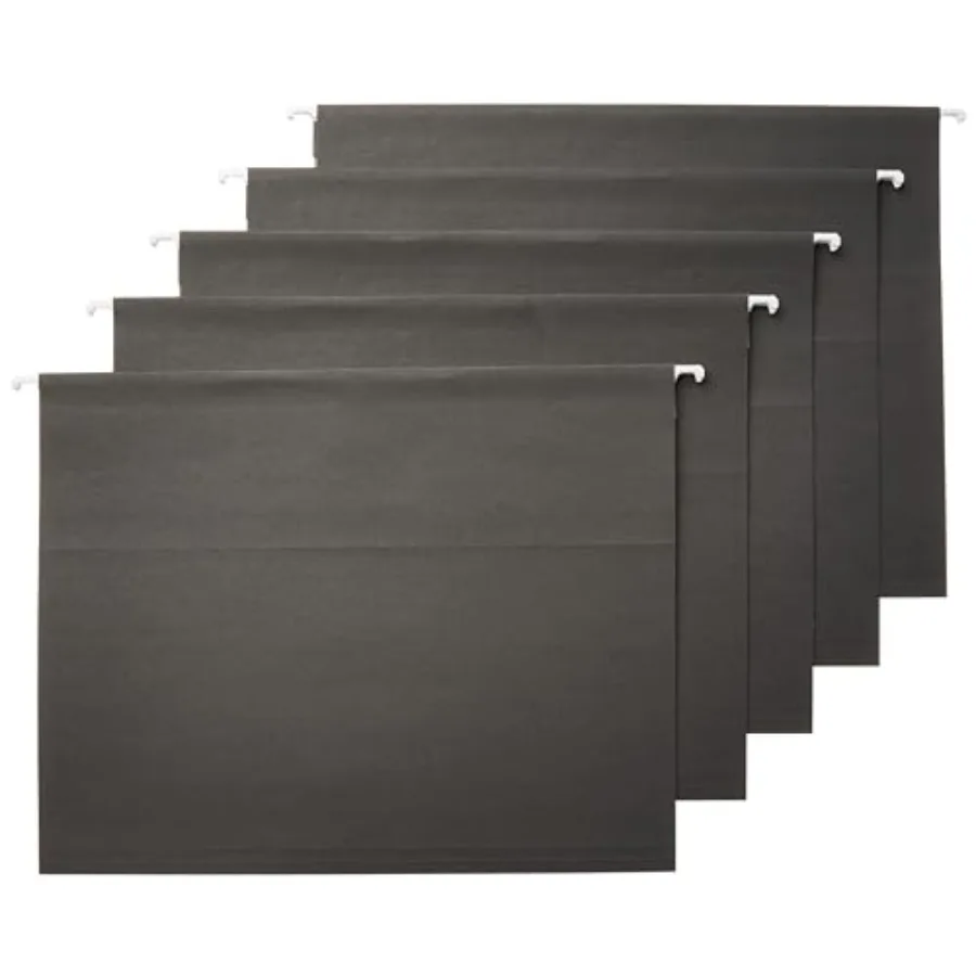 Hanging File Folders with Adjustable Tabs for Document Organization, Letter Size, 8.5x11 inches, Black, 25-Pack
Hanging File Folders with Adjustable Tabs for Document Organization, Letter Size, 8.5x11 inches, Black, 25-Pack
