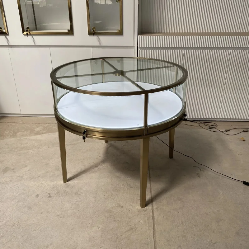 Customize.Luxury Round Jewelry Shop Showcase Modern Gold Jewellery Glass Display Counter Table Showcases Shopping
Customize.Luxury Round Jewelry Shop Showcase Modern Gold Jewellery Glass Display Counter Table Showcases Shopping