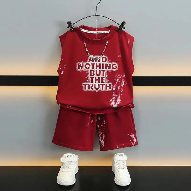 Boy clothing vest set summer wear 2025 new style children's stylish sleeveless T-shirt shorts two-piece set baby thin clothing
Boy clothing vest set summer wear 2025 new style children's stylish sleeveless T-shirt shorts two-piece set baby thin clothing