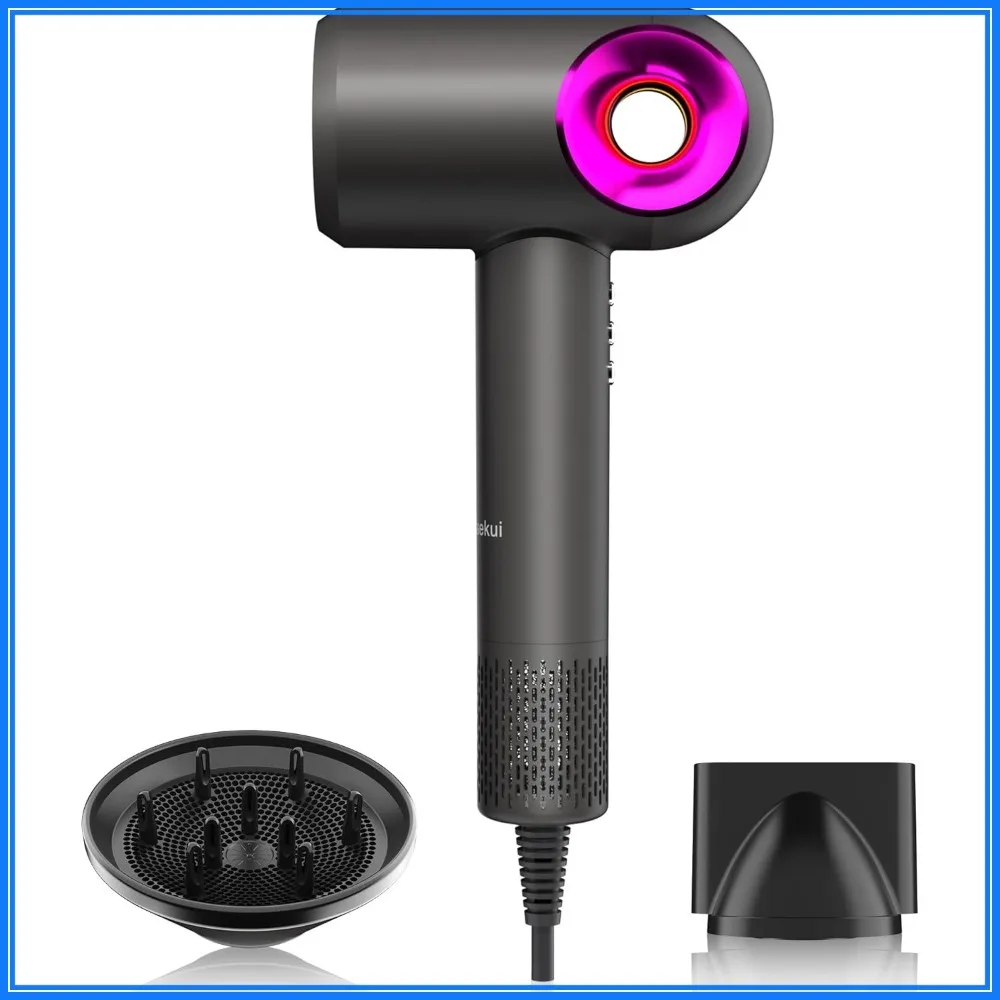 High-Speed Ionic Hair Dryer with Diffuser & Nozzle, 504M Negative Ions, Thermo-Control, Fast Drying for Travel
High-Speed Ionic Hair Dryer with Diffuser & Nozzle, 504M Negative Ions, Thermo-Control, Fast Drying for Travel
