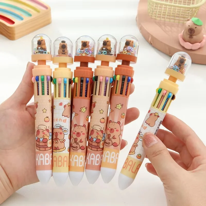 6pcs gel pen Cute Capybara 10-In-1 Multi-Color Ballpoint Pen Kawaii Kakabala Lucky Series School Office Stationery Supplies
6pcs gel pen Cute Capybara 10-In-1 Multi-Color Ballpoint Pen Kawaii Kakabala Lucky Series School Office Stationery Supplies