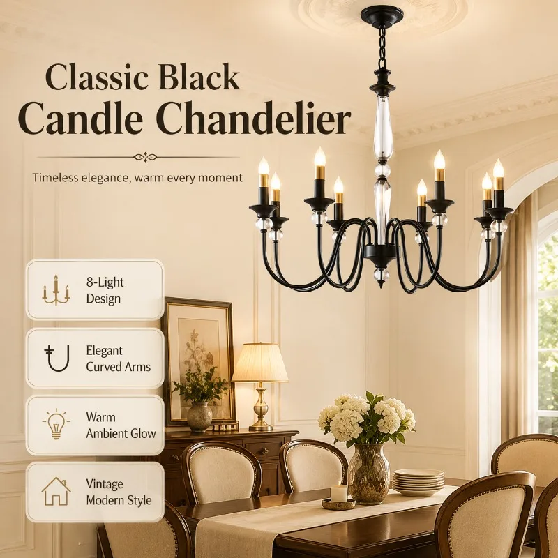 Black French Retro Crystal Full Copper Pendant Light Suitable for High-end Living Room Candles Rooms Master Bedrooms Room Lights
Black French Retro Crystal Full Copper Pendant Light Suitable for High-end Living Room Candles Rooms Master Bedrooms Room Lights